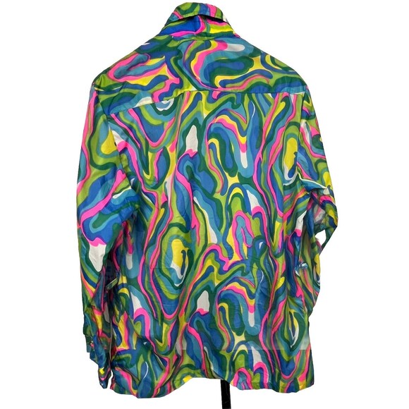 Psychedelic Mod Jacket Vintage 60s Nortex Medium‎ Windbreaker Pop Art USA Made - Picture 2 of 6